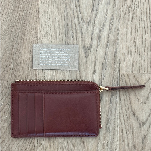 Madewell Brown Leather Essential Zip Card Case Wallet - Picture 5 of 6